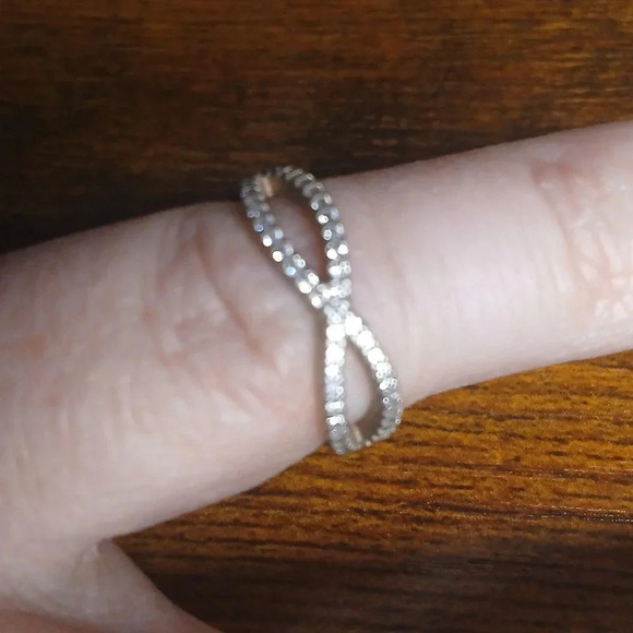 Pandora Sterling Silver Crossing Paths CZ Band Ring Sz. 5.5 Infinity Womens - Picture 5 of 6